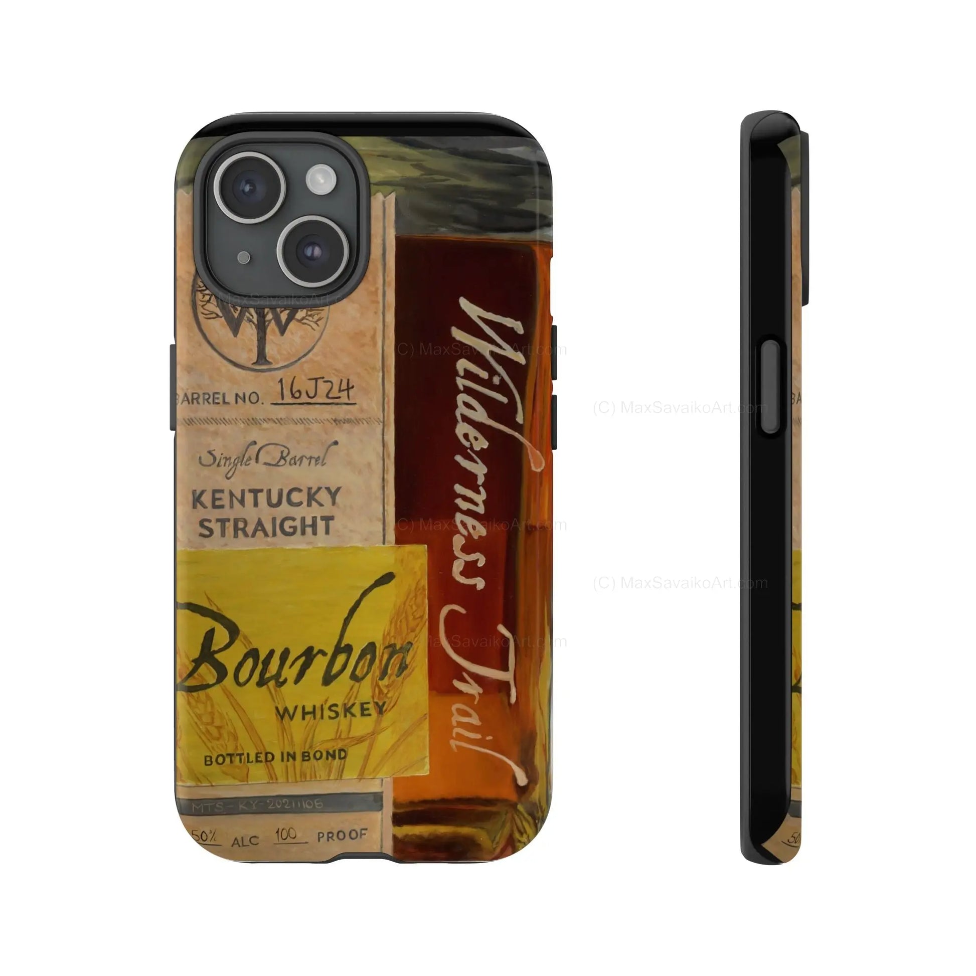 Custom Phone Case Wilderness Trail Bourbon Honey Barrel Art     Printify