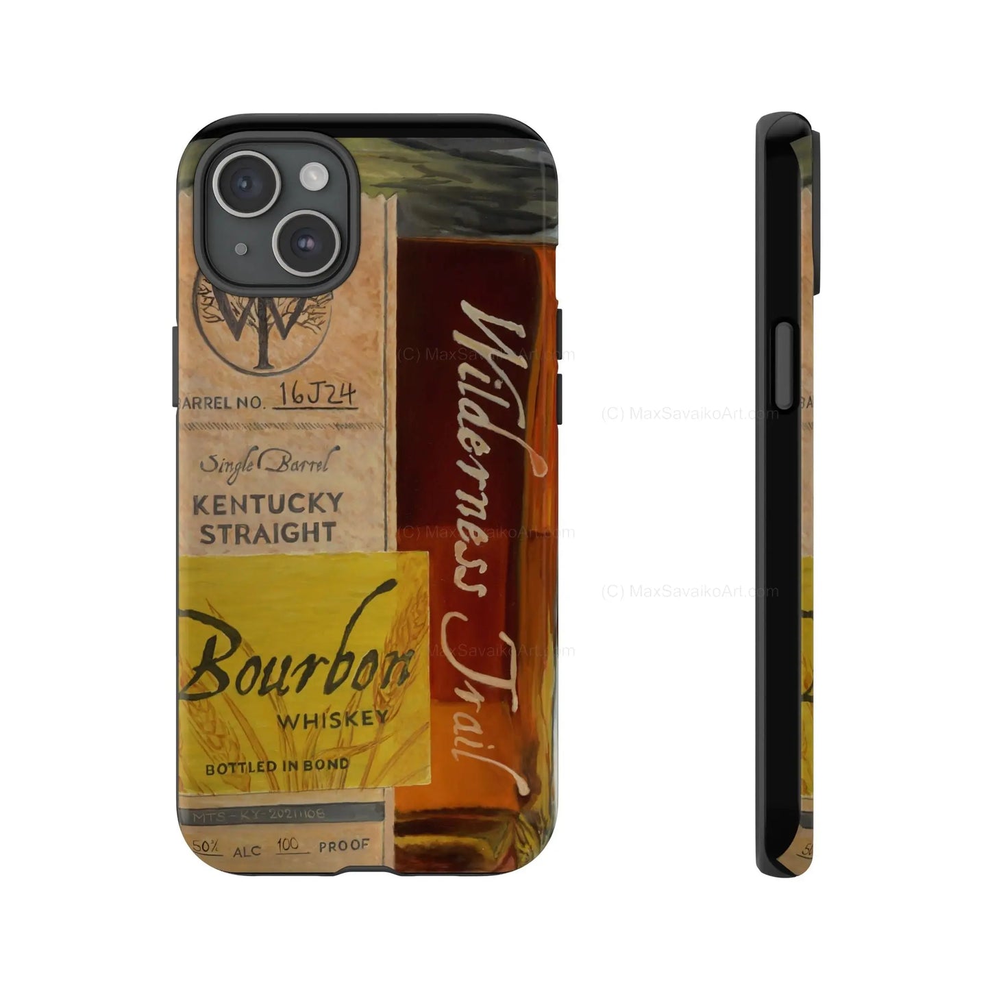 Custom Phone Case Wilderness Trail Bourbon Honey Barrel Art     Printify