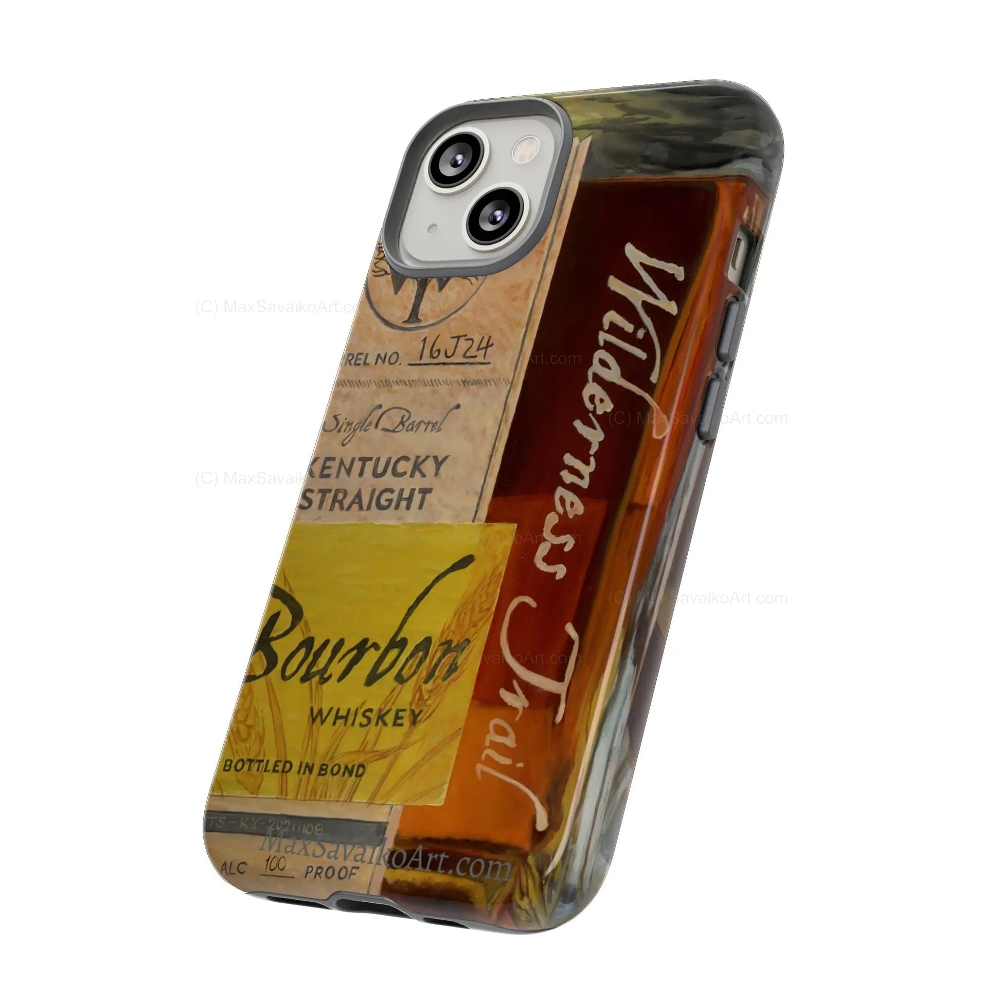 Custom Phone Case Wilderness Trail Bourbon Honey Barrel Art     Printify