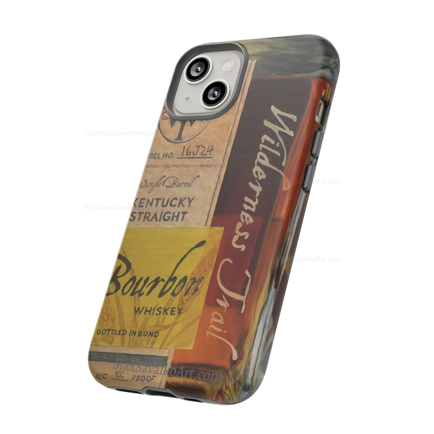 Custom Phone Case Wilderness Trail Bourbon Honey Barrel Art     Printify