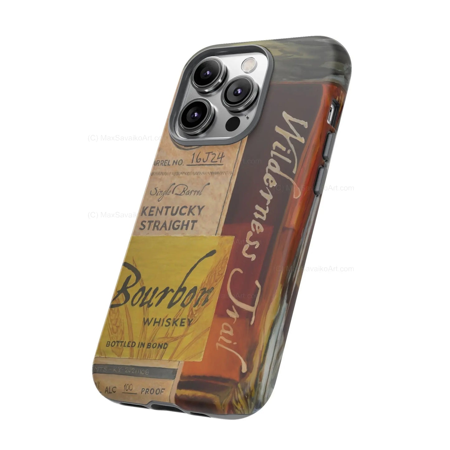 Custom Phone Case Wilderness Trail Bourbon Honey Barrel Art     Printify