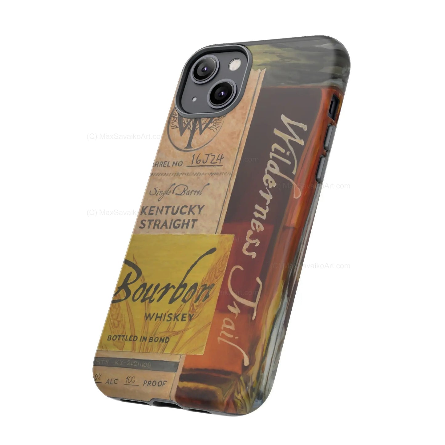 Custom Phone Case Wilderness Trail Bourbon Honey Barrel Art     Printify