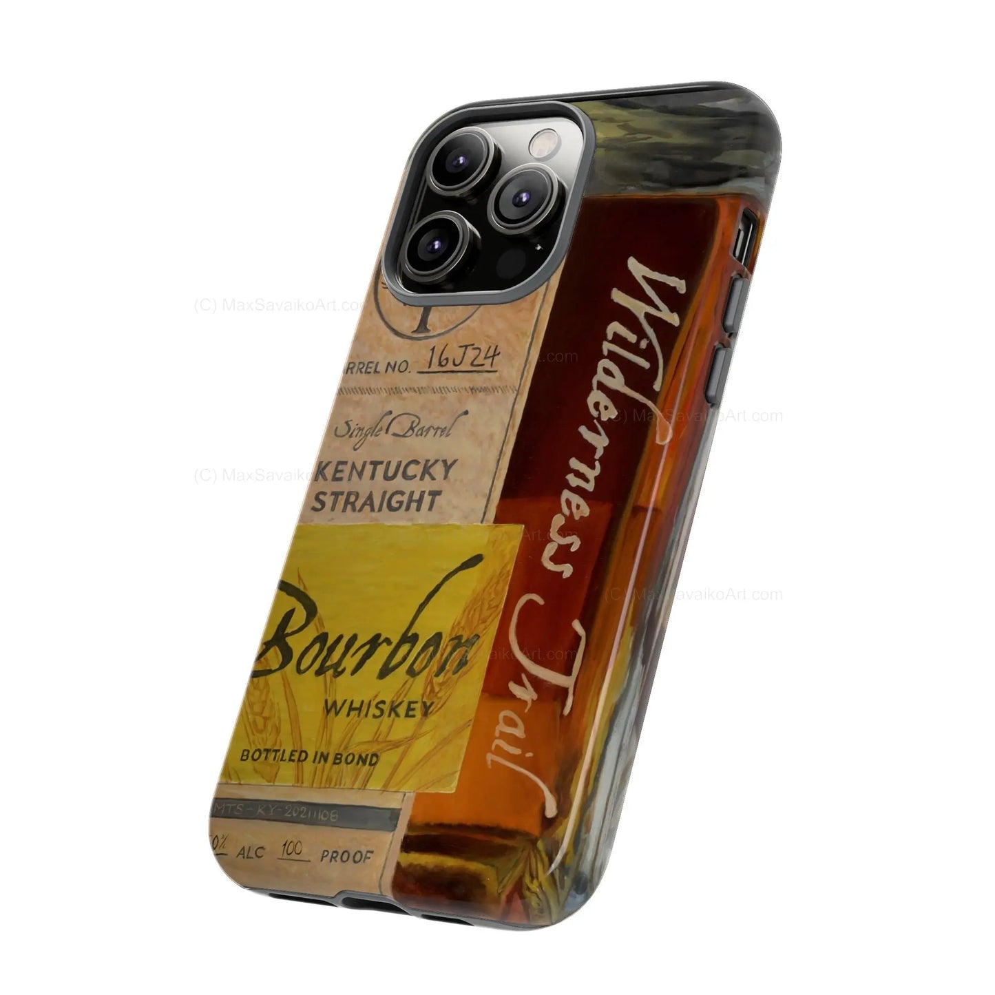 Custom Phone Case Wilderness Trail Bourbon Honey Barrel Art     Printify