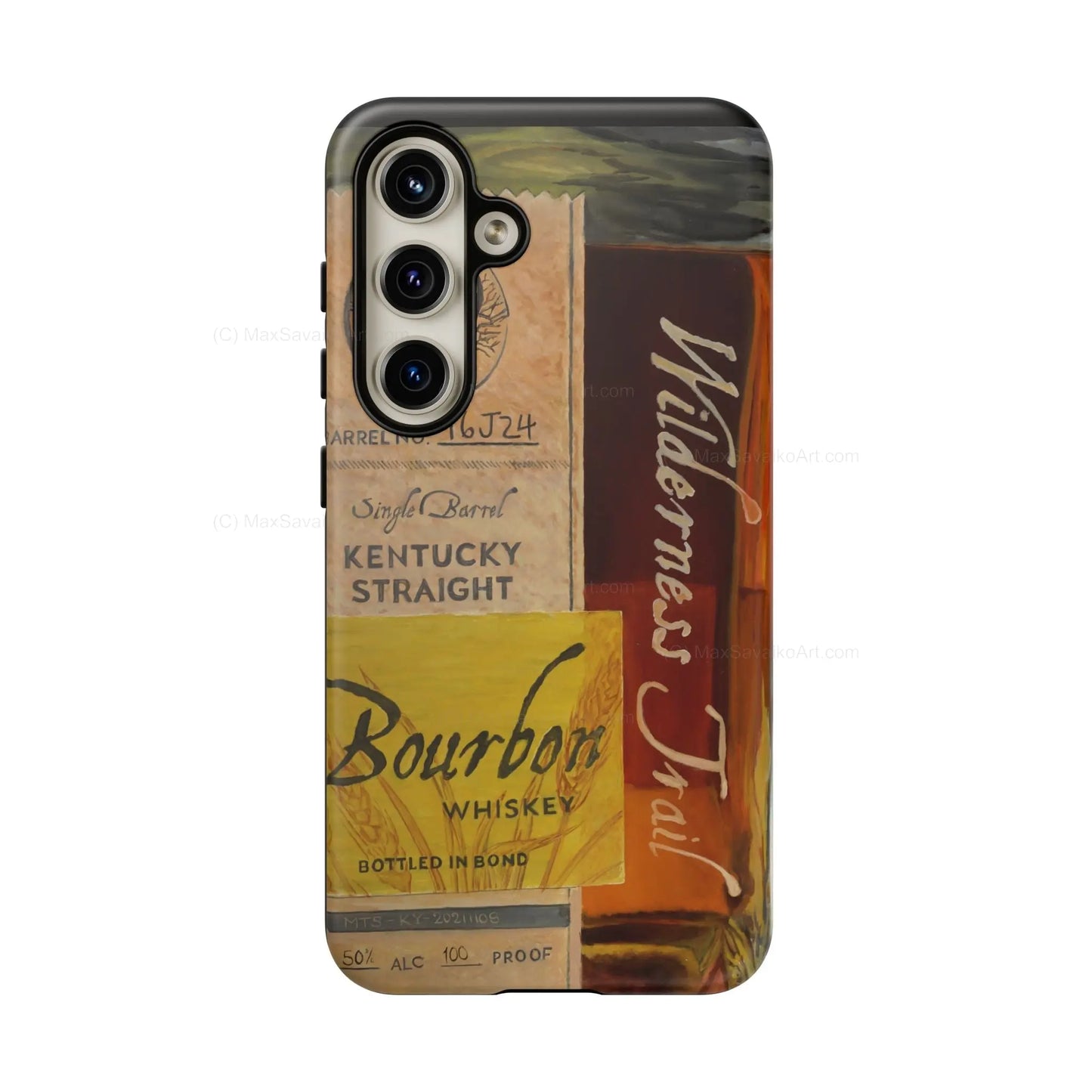 Custom Phone Case Wilderness Trail Bourbon Honey Barrel Art     Printify