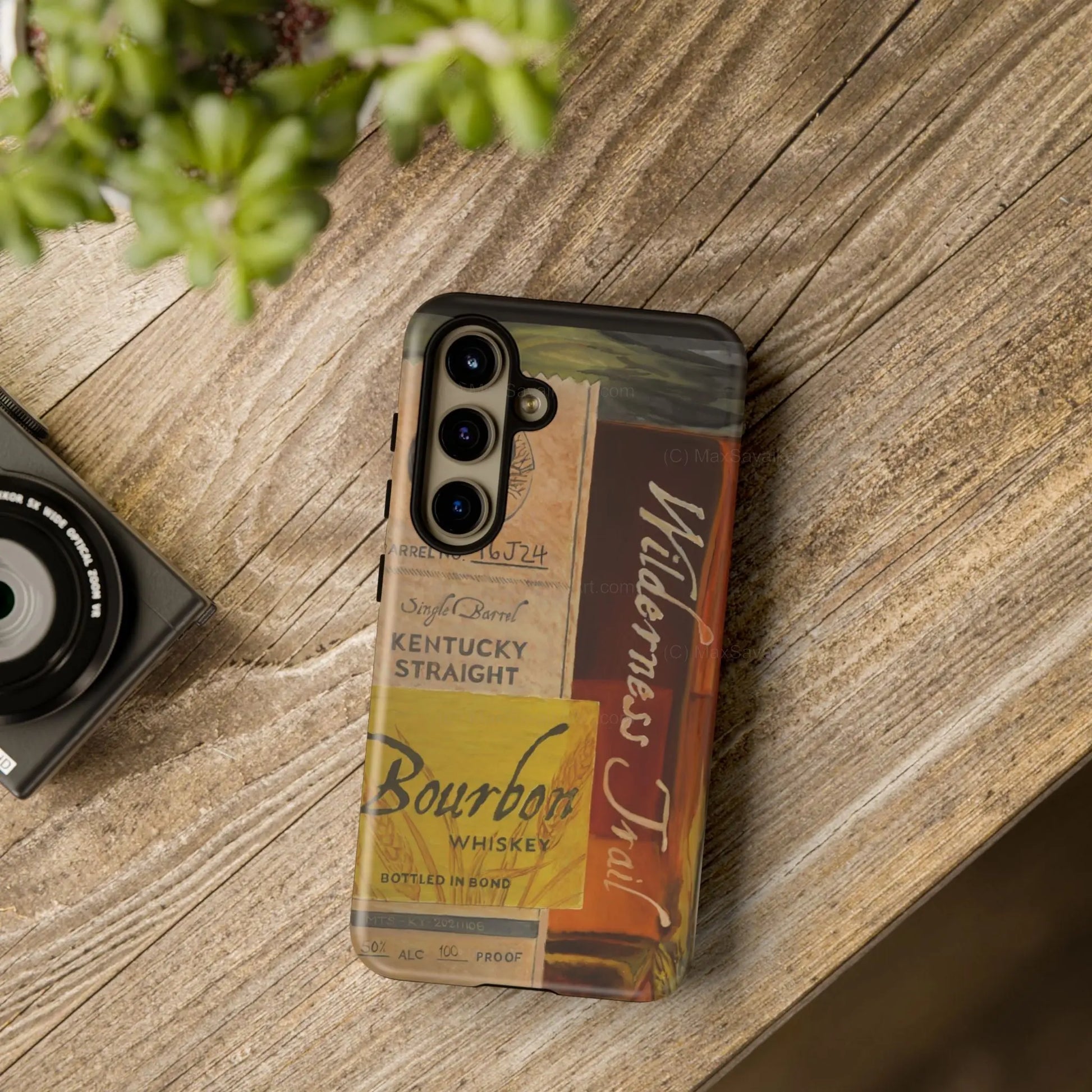 Custom Phone Case Wilderness Trail Bourbon Honey Barrel Art     Printify