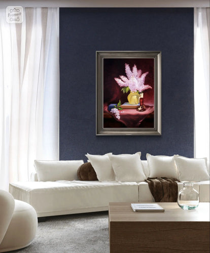 Floral Art - Lavender Lilacs Original Oil Painting Max Savaiko Art