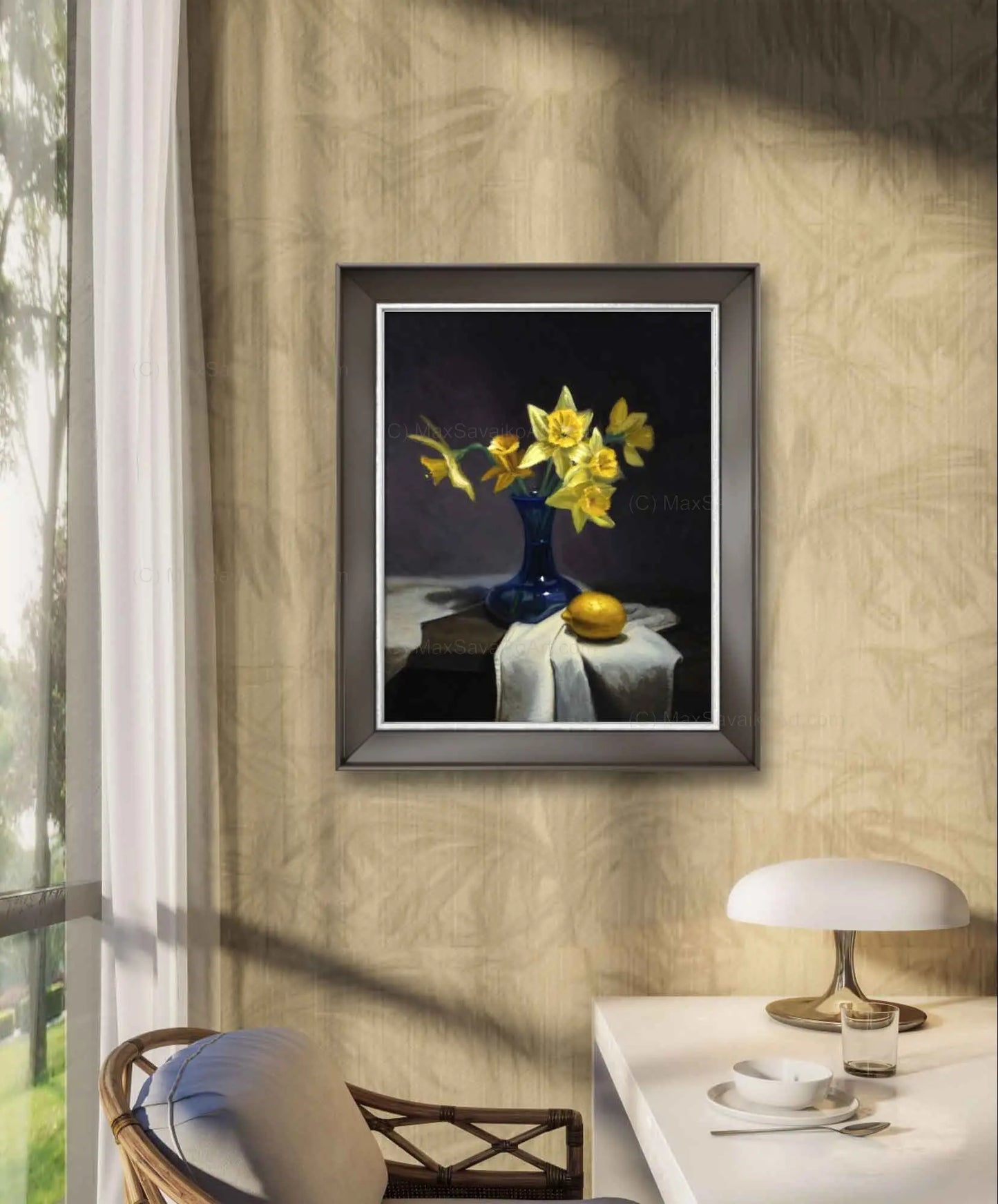 Floral Art in Bloom - Daffodil Day Oil Painting Max Savaiko Art