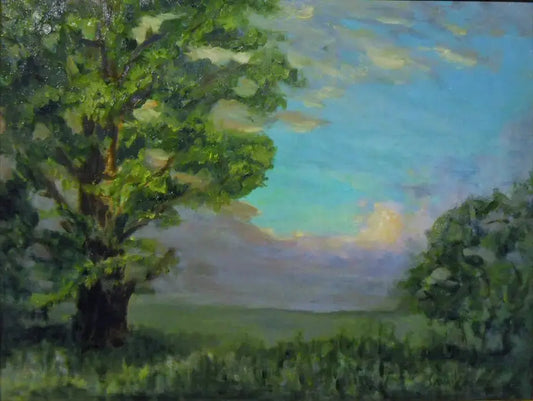 Landscape Art - Summer Sunset Original Oil Painting - Max Savaiko Art Gallery