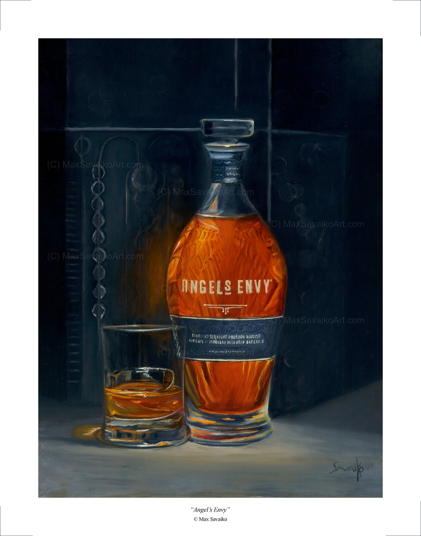 Limited Edition Angel's Envy Distillery Mizunara Cask Bourbon     Max Savaiko Art