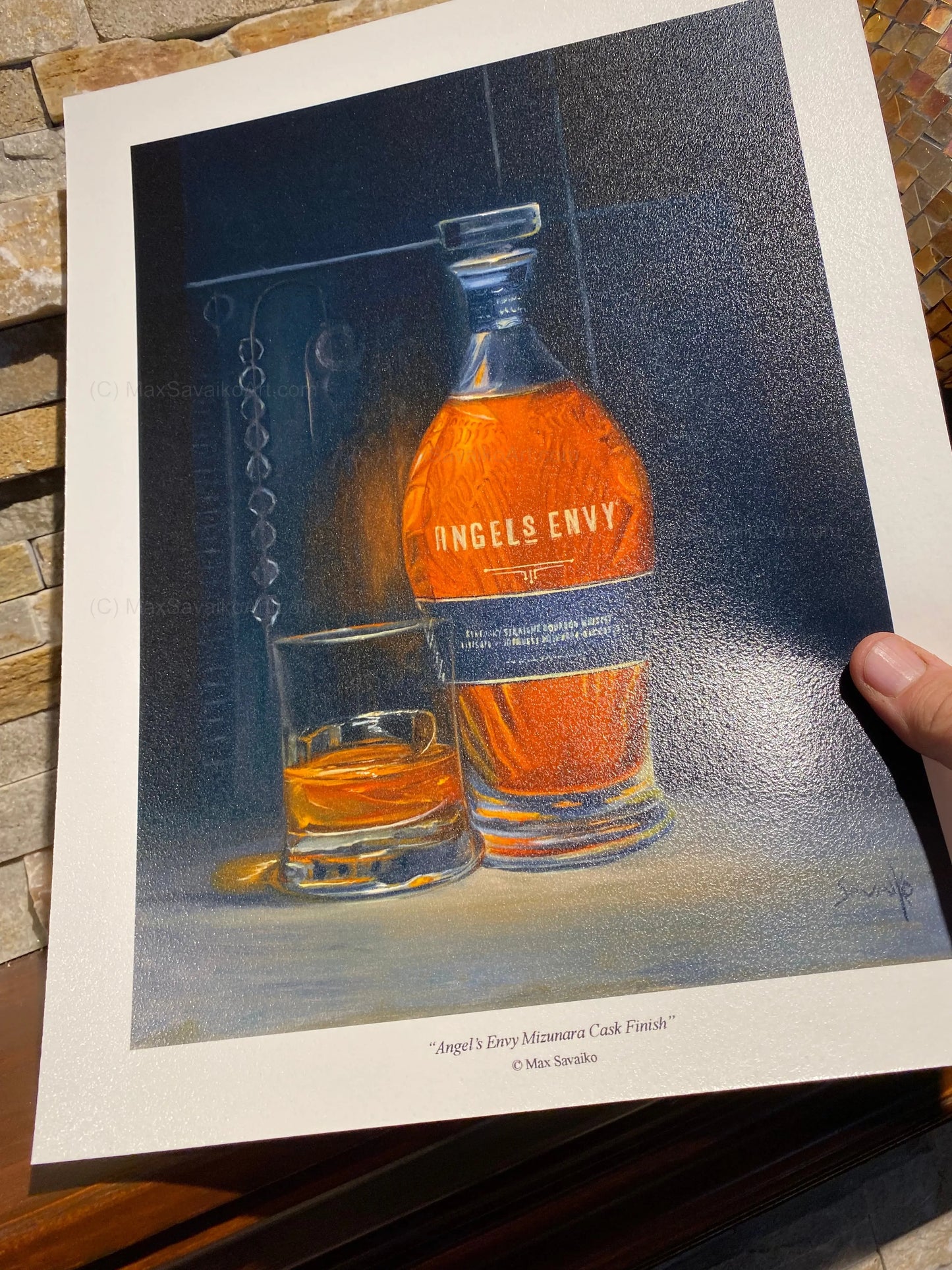 Limited Edition Angel's Envy Distillery Mizunara Cask Bourbon     Max Savaiko Art