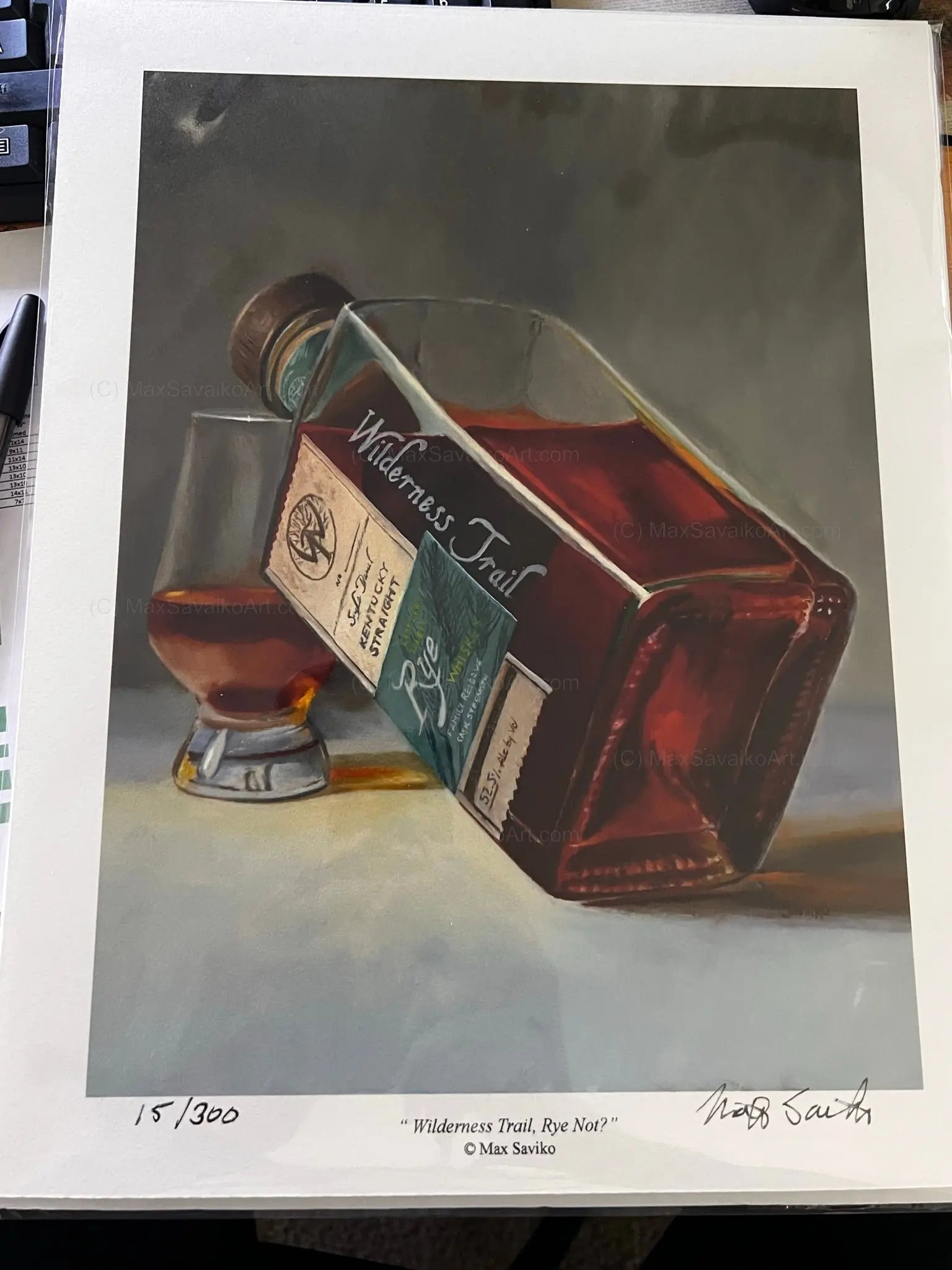 Limited Edition Art Wilderness Trail Distillery Rye Whiskey     Max Savaiko Art