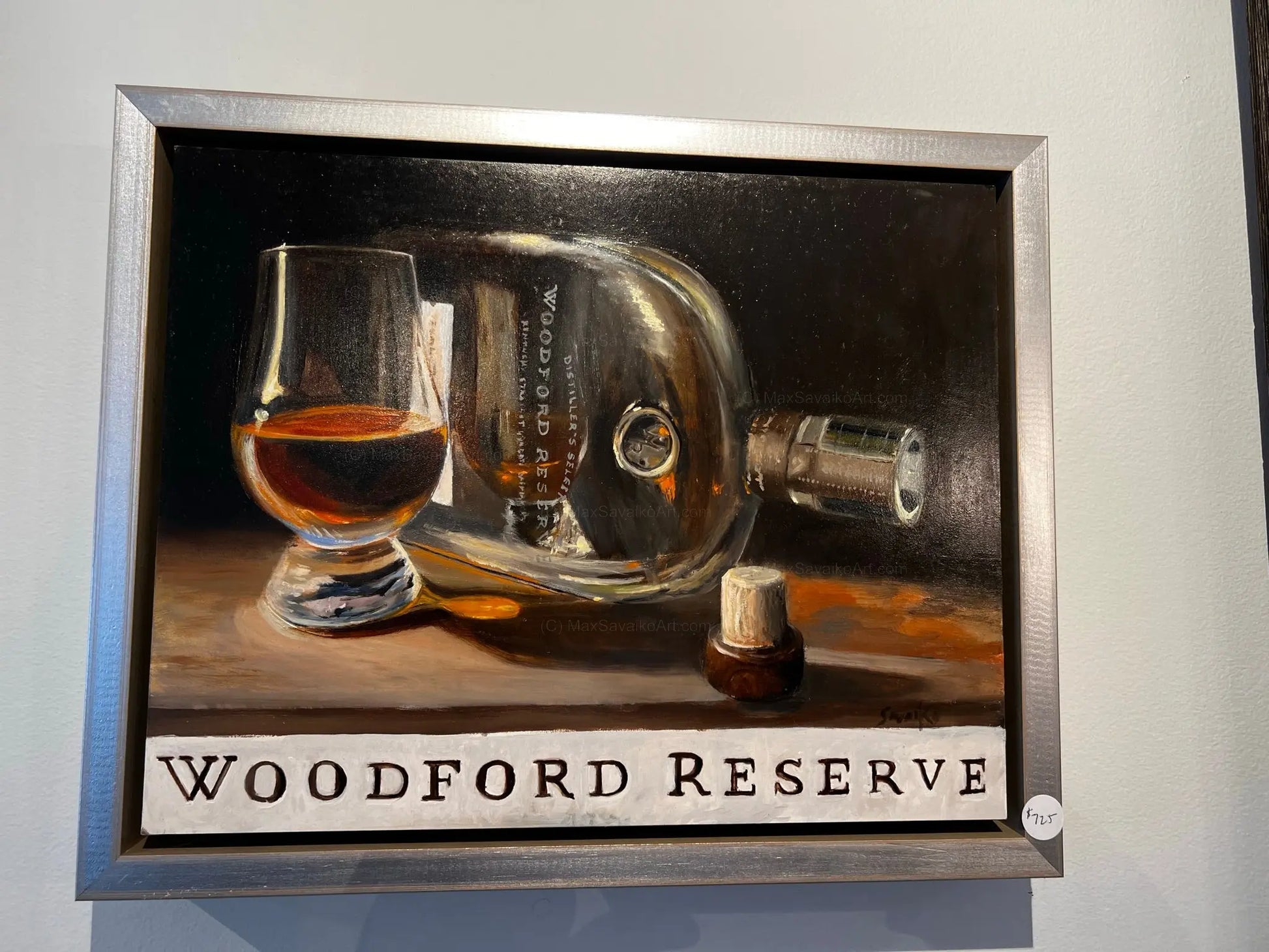 Limited Edition Art Woodford Reserve Bourbon Whiskey Man Down     Max Savaiko Art