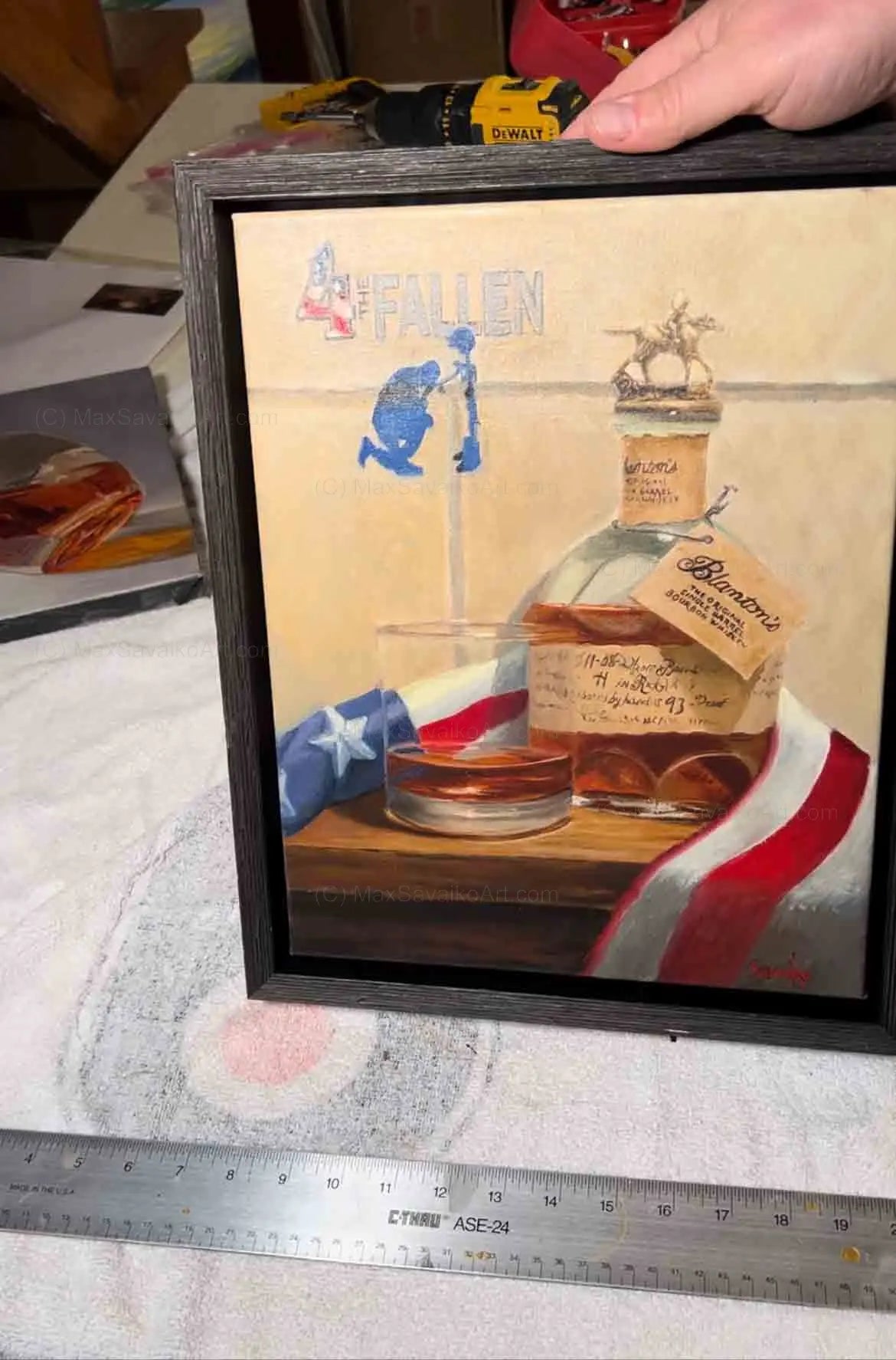 Limited Edition Blantons Bourbon 4 The Fallen Canvas Print     MaxSavaikoArt.com