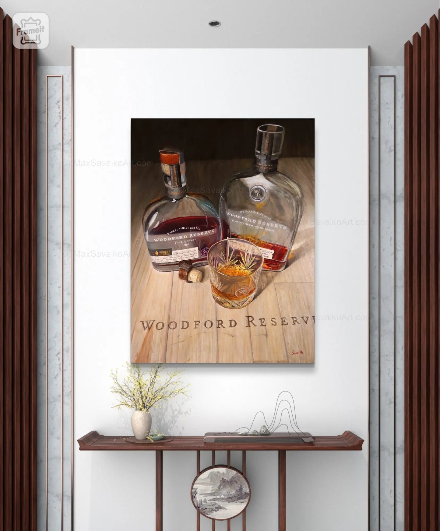 Limited Edition Brown Forman Woodford Reserve Double Oaked     Max Savaiko Art