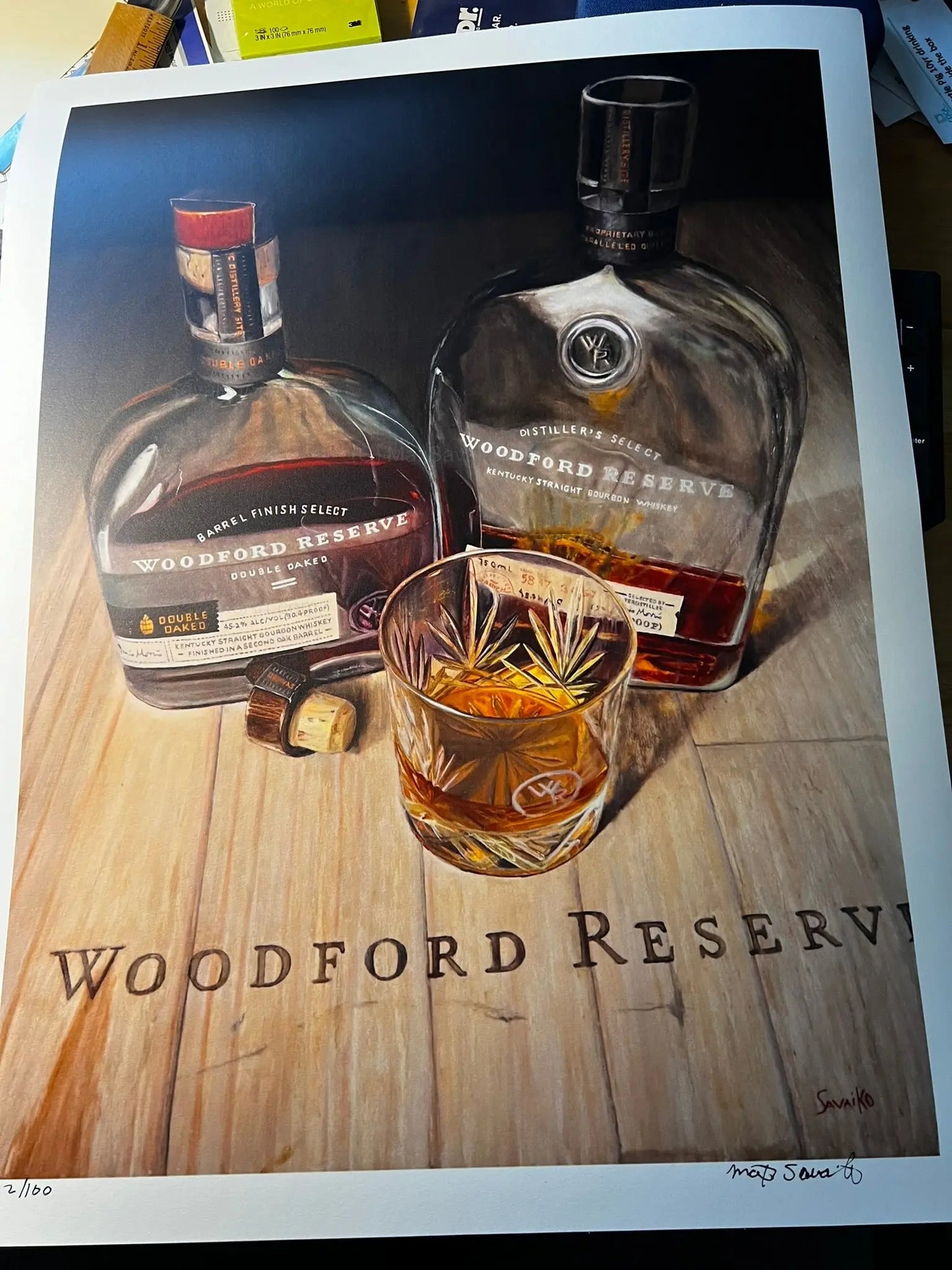 Limited Edition Brown Forman Woodford Reserve Double Oaked     Max Savaiko Art