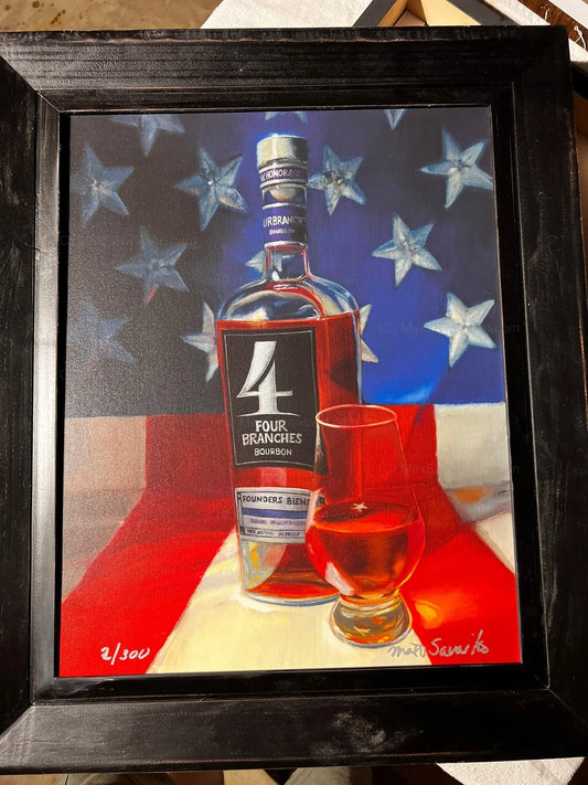 Limited Edition Four Branches Bourbon Bad Ass Print Max Savaiko Art