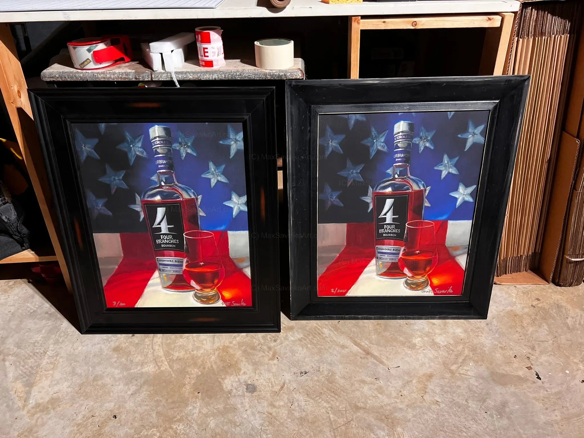 Limited Edition Four Branches Bourbon Bad Ass Print Max Savaiko Art