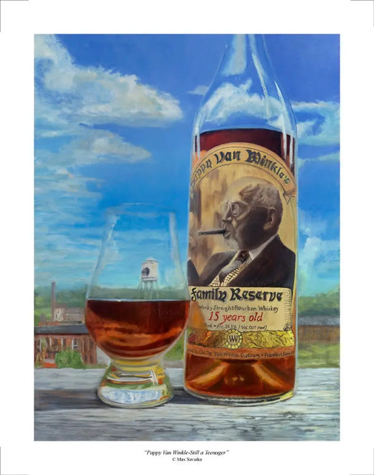 Limited Edition Pappy Van Winkle 15 bourbon print Still a Teenager     Max Savaiko Art