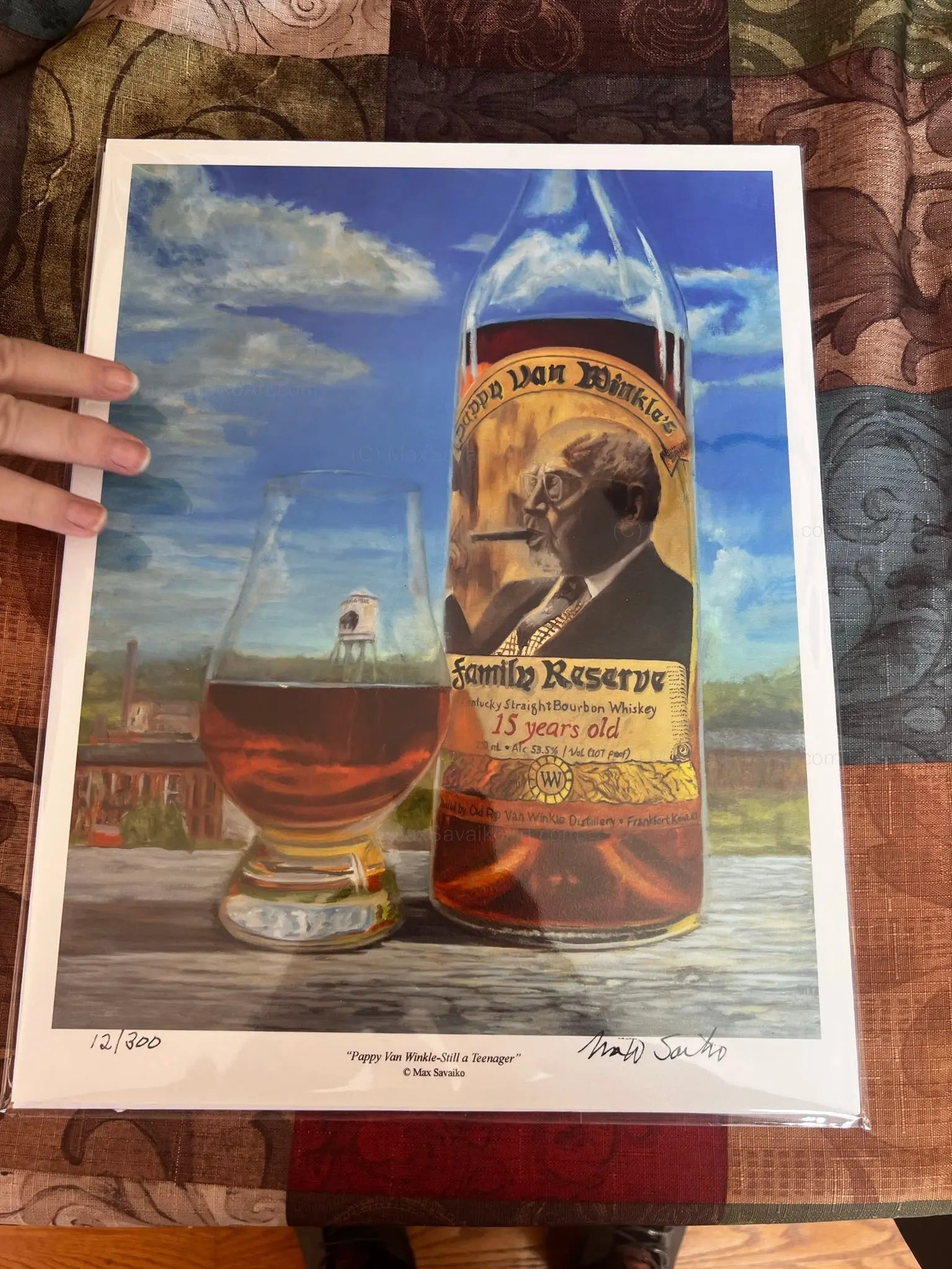 Limited Edition Pappy Van Winkle 15 bourbon print Still a Teenager     Max Savaiko Art