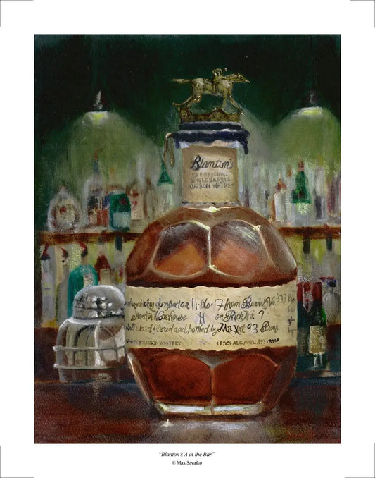 Limited Edition Print - Blanton's Bourbon Letter A At the bar Granite