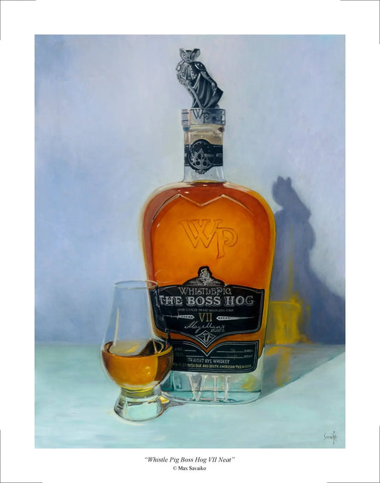 Limited Edition Print - Whistle Pig Rye Whiskey Boss Hog VII Neat - Max Savaiko Art Gallery