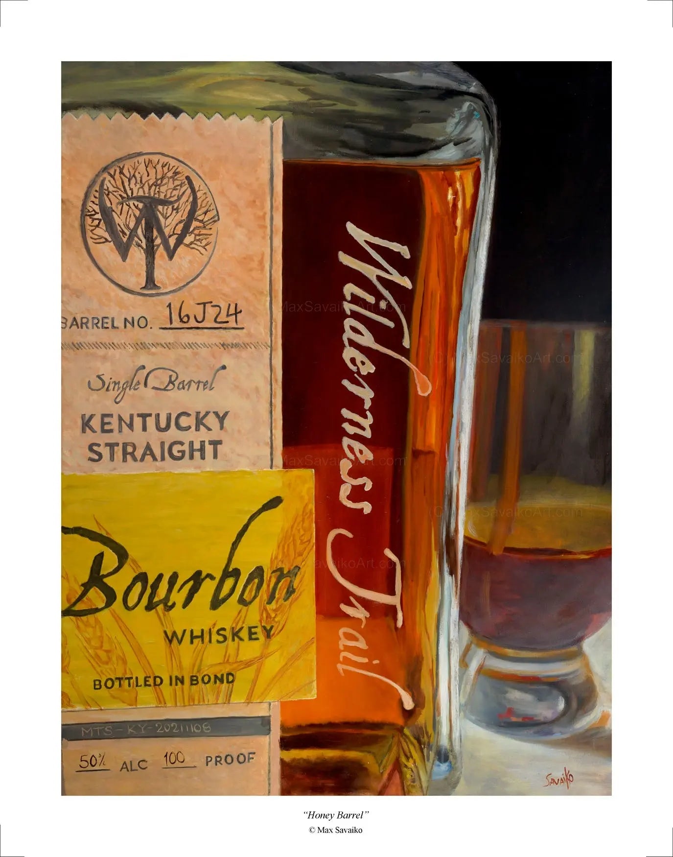 Limited Edition Print Wilderness Trail Kentucky Distillery Honey Barrel     Granite