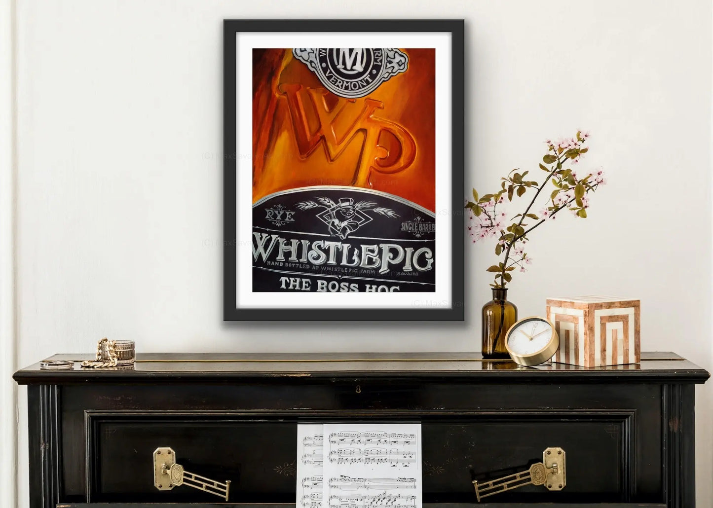 Limited Edition Whiskey Print WhistlePig Boss Hog II Close     Max Savaiko Art