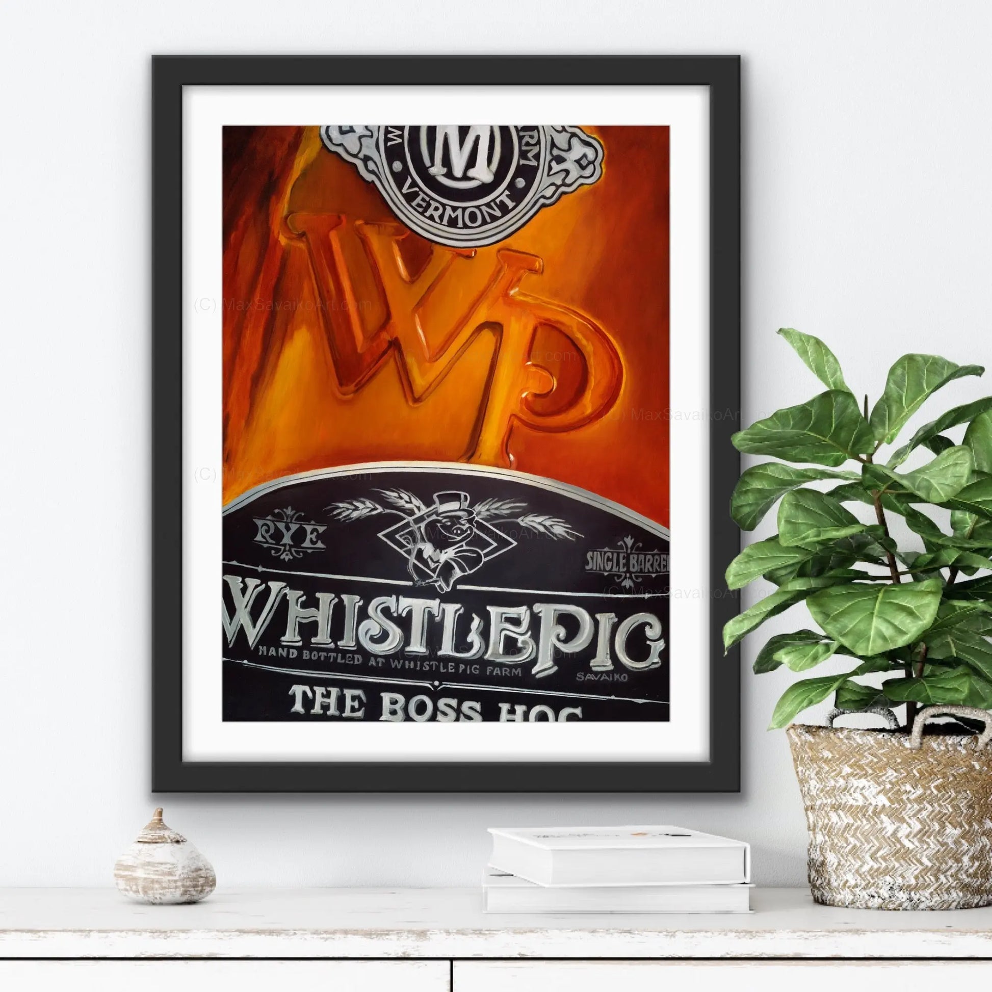 Limited Edition Whiskey Print WhistlePig Boss Hog II Close     Max Savaiko Art