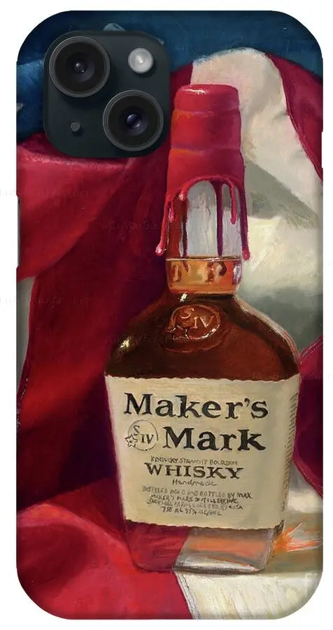 Custom Phone Case - Maker's Mark Distillery Red White and Bourbon - Max Savaiko Art Gallery