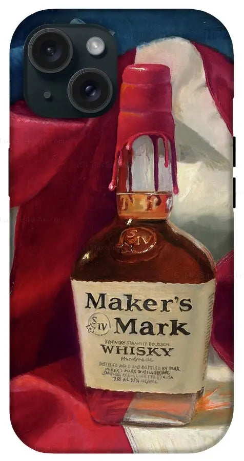 Custom Phone Case - Maker's Mark Distillery Red White and Bourbon - Max Savaiko Art Gallery