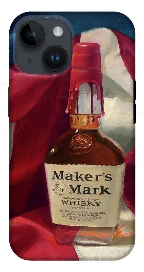 Custom Phone Case - Maker's Mark Distillery Red White and Bourbon - Max Savaiko Art Gallery