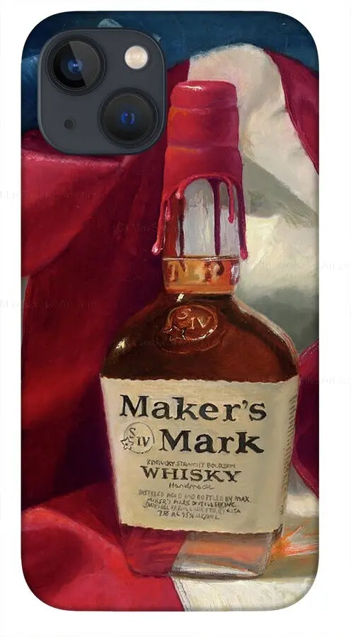 Custom Phone Case - Maker's Mark Distillery Red White and Bourbon - Max Savaiko Art Gallery