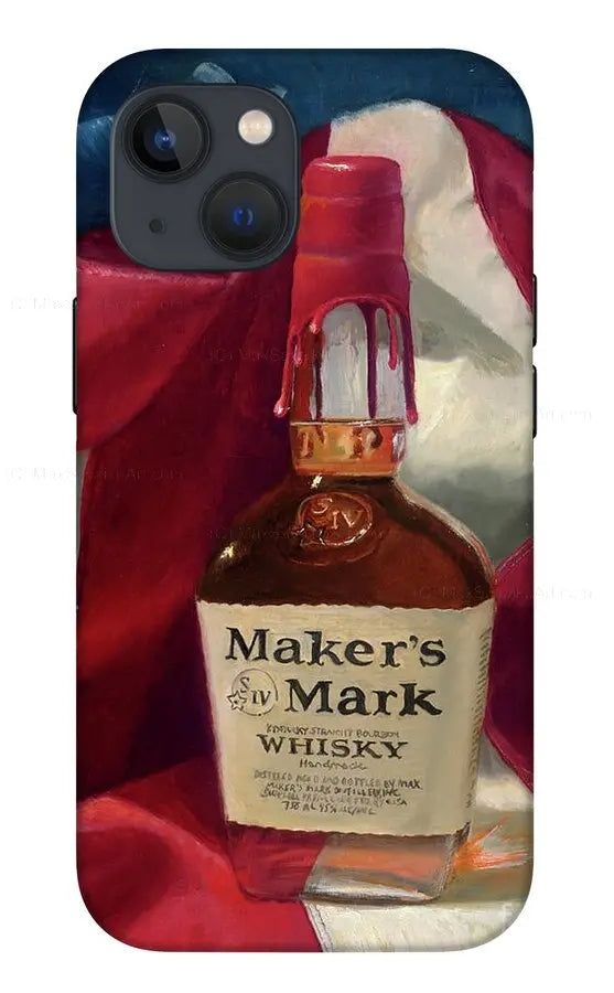 Custom Phone Case - Maker's Mark Distillery Red White and Bourbon - Max Savaiko Art Gallery