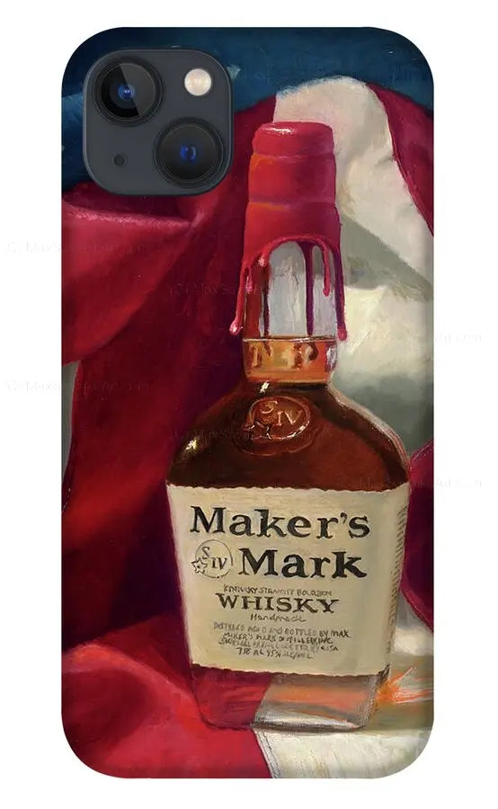 Custom Phone Case - Maker's Mark Distillery Red White and Bourbon - Max Savaiko Art Gallery