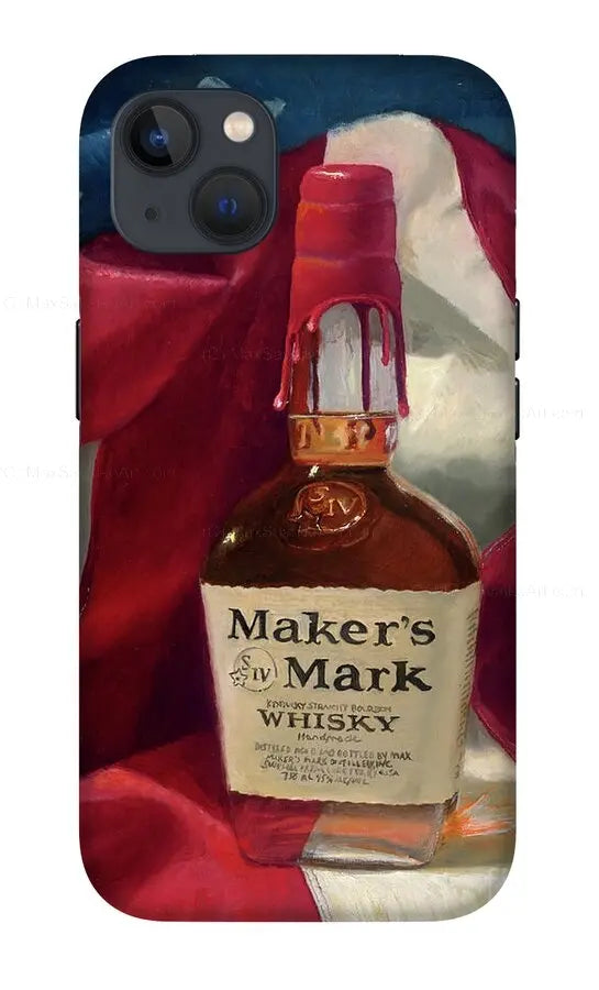 Custom Phone Case - Maker's Mark Distillery Red White and Bourbon - Max Savaiko Art Gallery