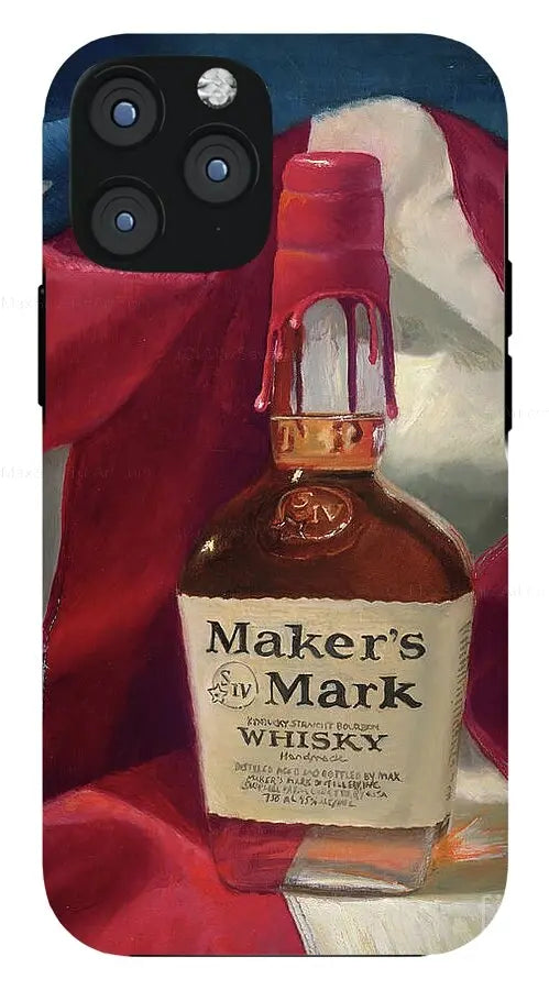 Custom Phone Case - Maker's Mark Distillery Red White and Bourbon - Max Savaiko Art Gallery