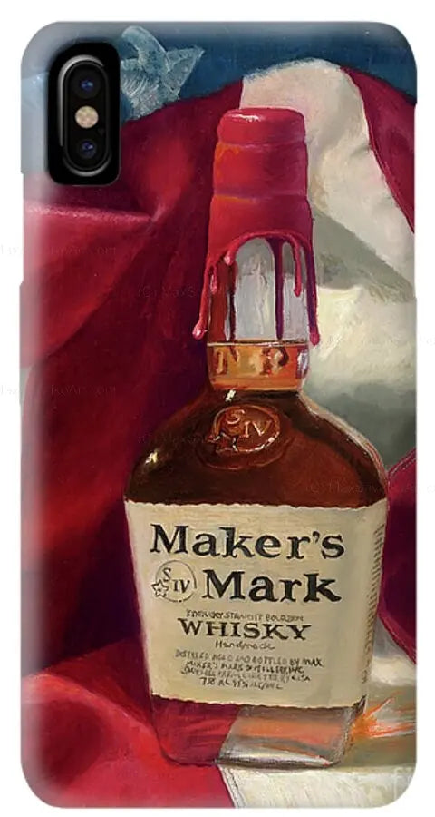 Custom Phone Case - Maker's Mark Distillery Red White and Bourbon - Max Savaiko Art Gallery