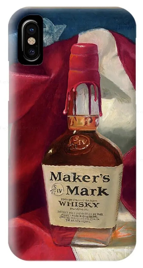 Custom Phone Case - Maker's Mark Distillery Red White and Bourbon - Max Savaiko Art Gallery