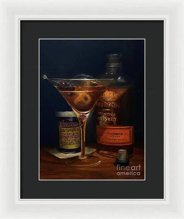 Manhattan Cocktail - Bulleit Distilling Co Framed Print     Pixels