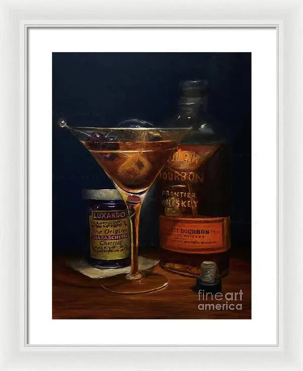 Manhattan Cocktail - Bulleit Distilling Co Framed Print     Pixels