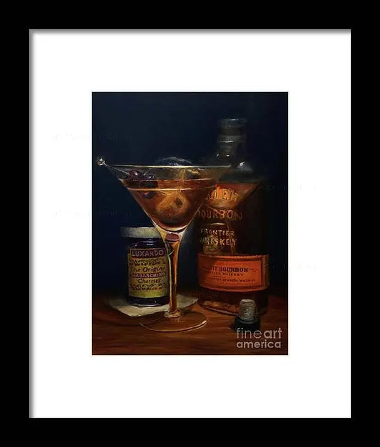 Manhattan Cocktail - Bulleit Distilling Co Framed Print     Pixels