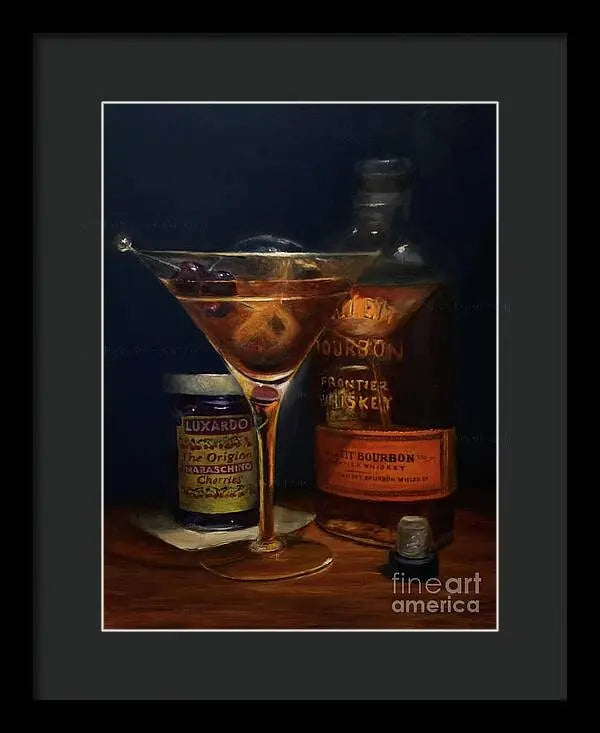 Manhattan Cocktail - Bulleit Distilling Co Framed Print     Pixels