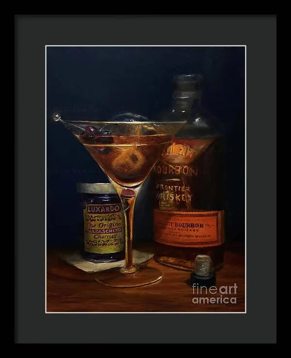 Manhattan Cocktail - Bulleit Distilling Co Framed Print     Pixels