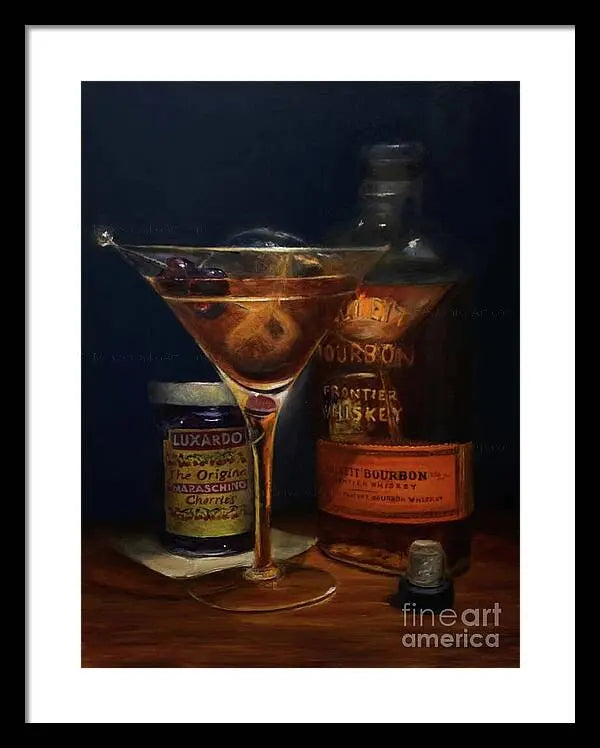 Manhattan Cocktail - Bulleit Distilling Co Framed Print     Pixels