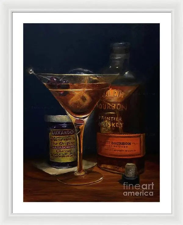 Manhattan Cocktail - Bulleit Distilling Co Framed Print     Pixels