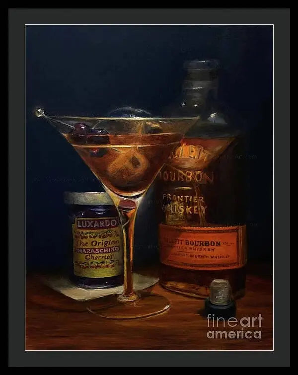 Manhattan Cocktail - Bulleit Distilling Co Framed Print     Pixels