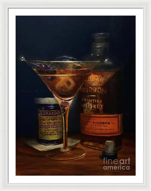 Manhattan Cocktail - Bulleit Distilling Co Framed Print     Pixels