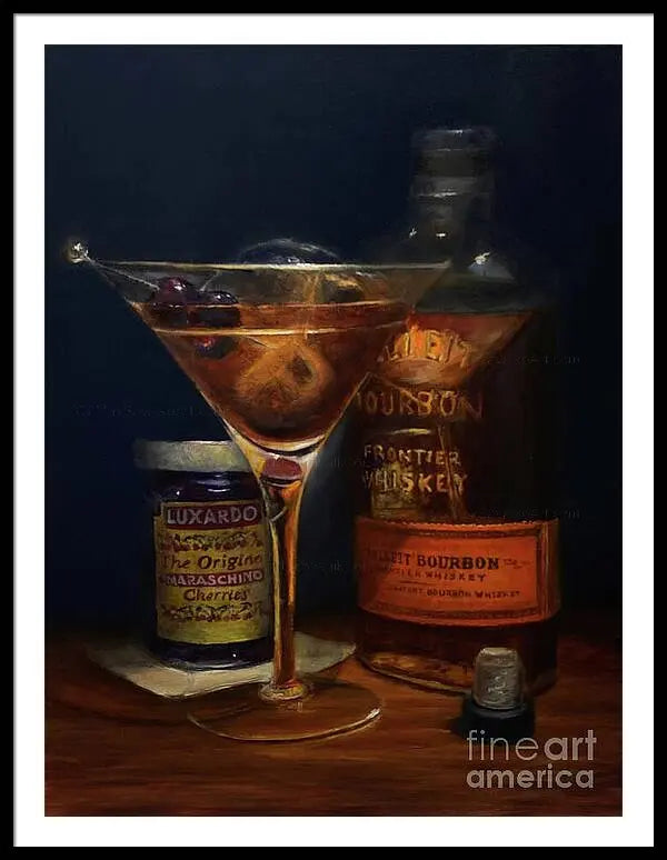 Manhattan Cocktail - Bulleit Distilling Co Framed Print     Pixels