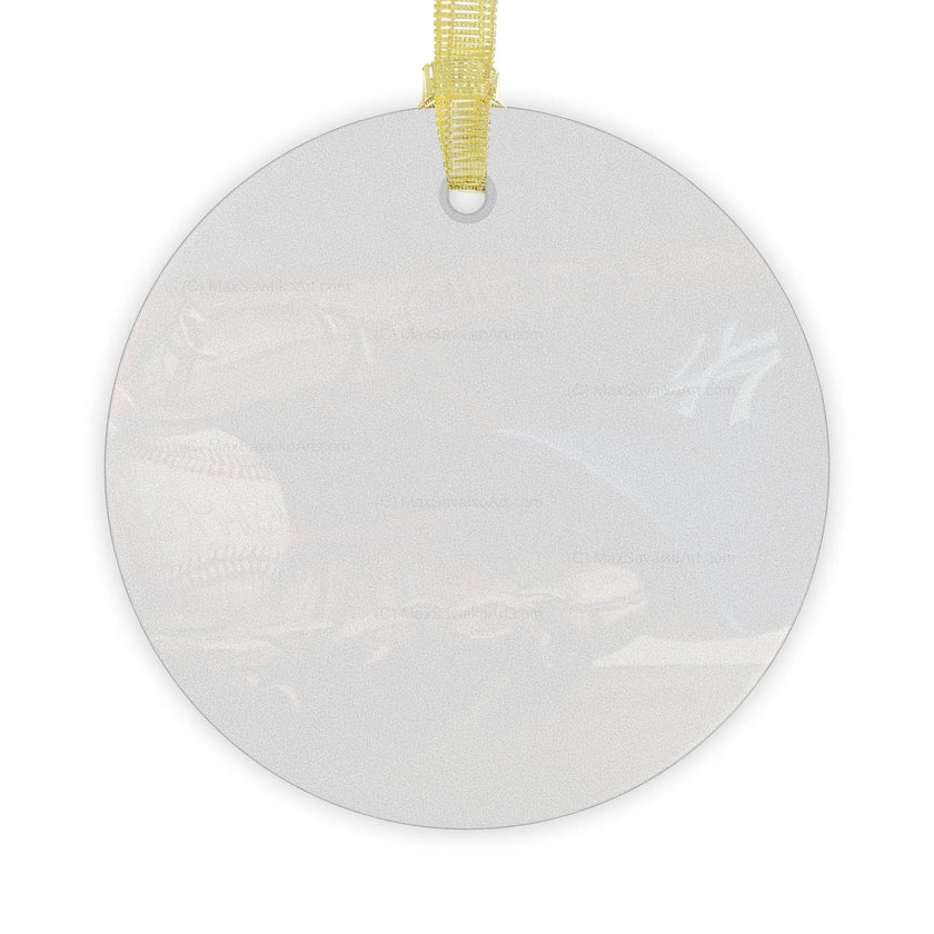 NY Yankees Glass Ornament     Printify