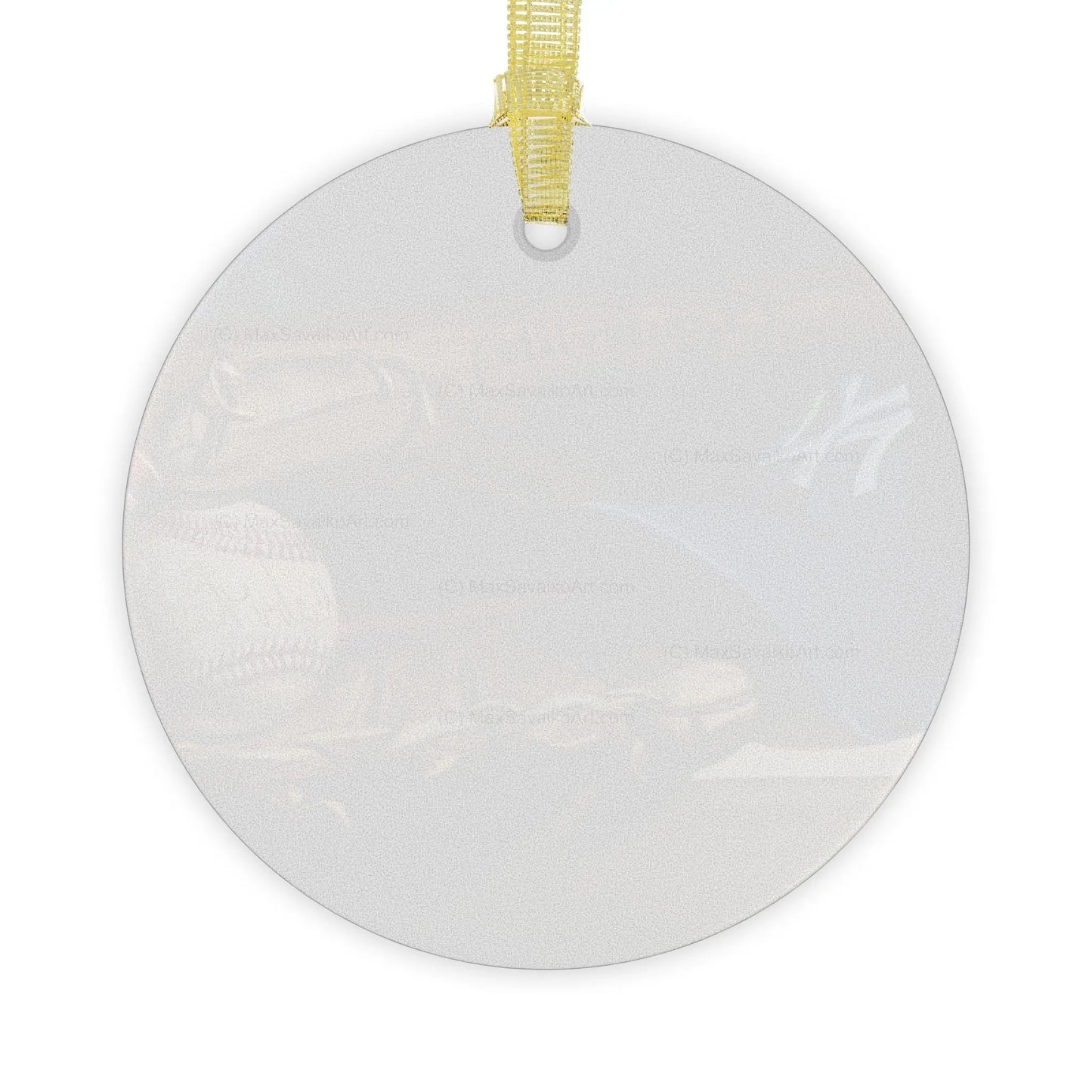 NY Yankees Glass Ornament     Printify